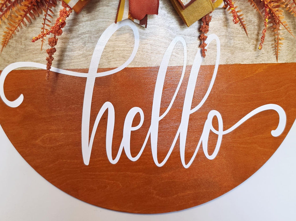 Handcrafted Fall Sunflower Door Hanger, Rustic Farmhouse Autumn Porch Decor