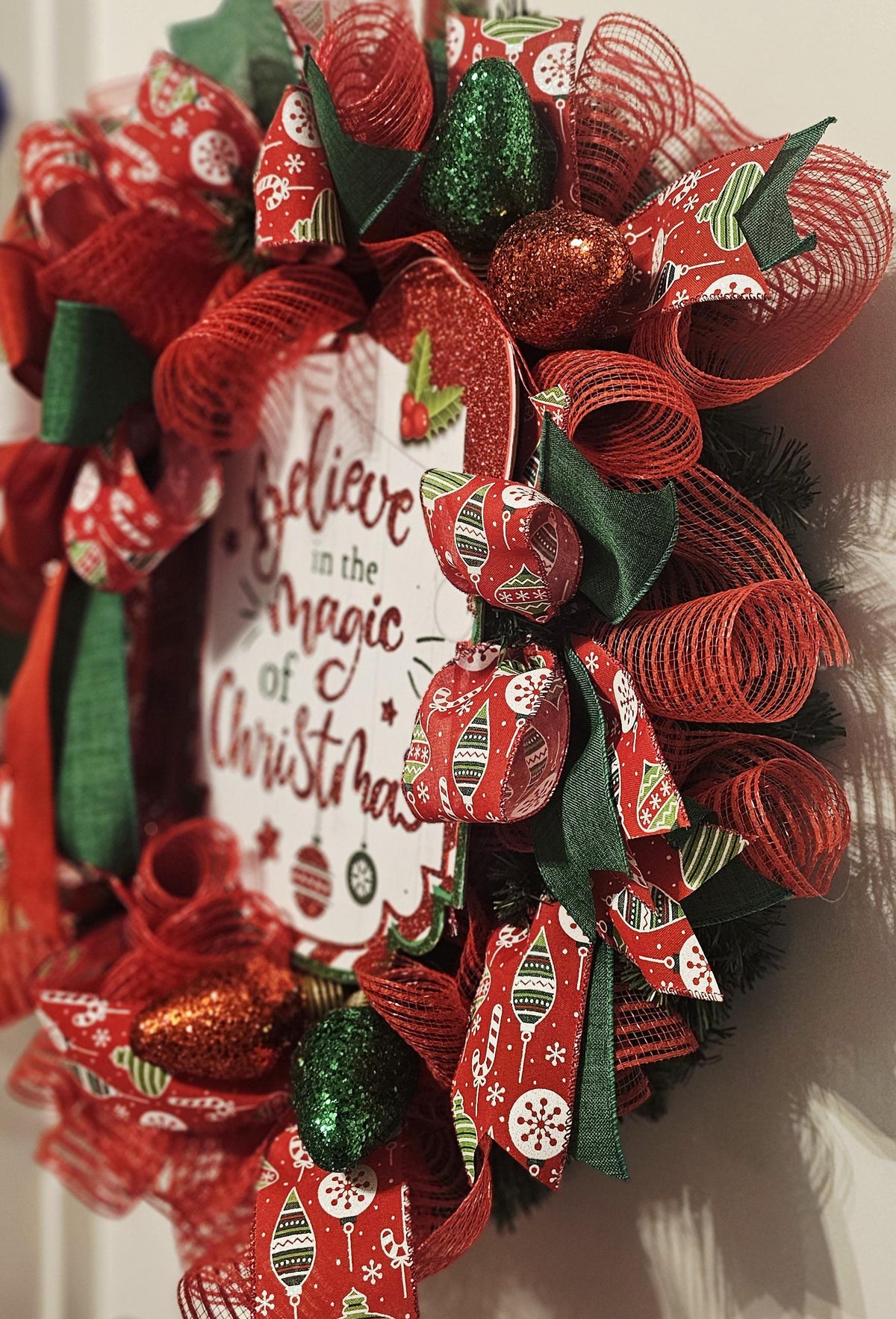 Believe in the Magic of Christmas Wreath | Holiday Door Decor