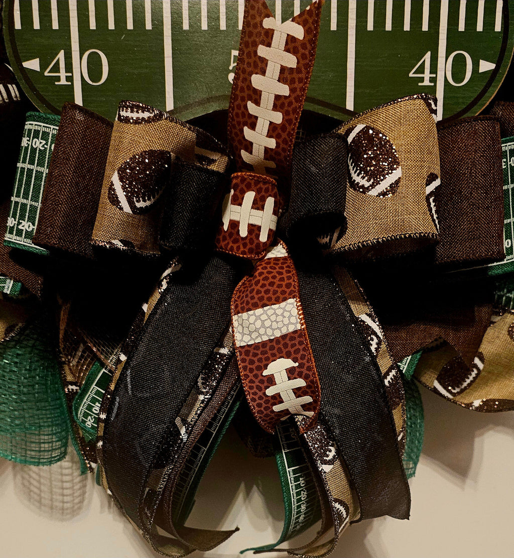 Handmade Football Mom Wreath – Game Day Door Decor