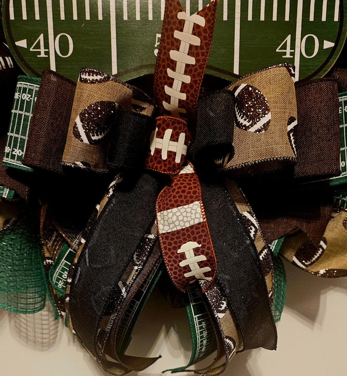 Handmade Football Mom Wreath – Game Day Door Decor