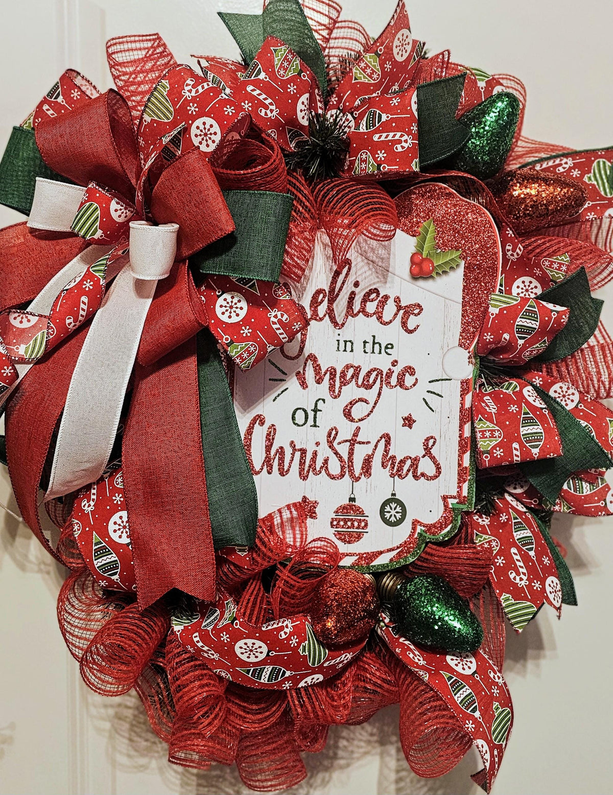 Believe in the Magic of Christmas Wreath | Holiday Door Decor