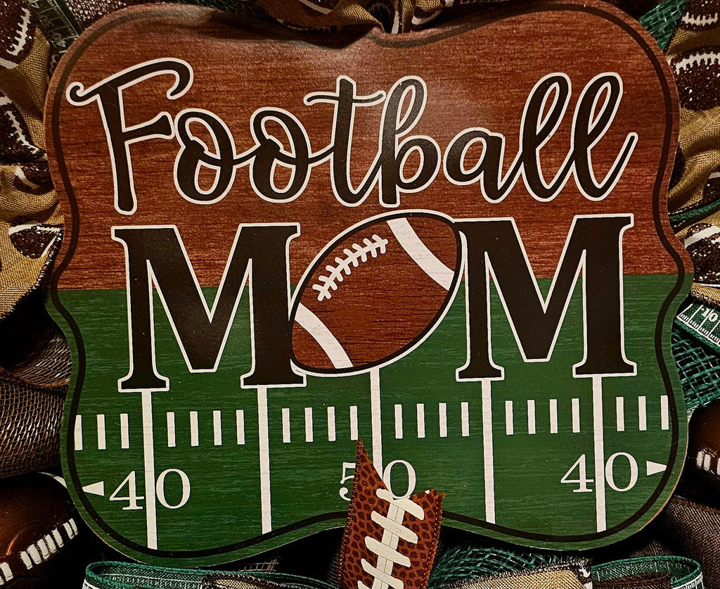Handmade Football Mom Wreath – Game Day Door Decor