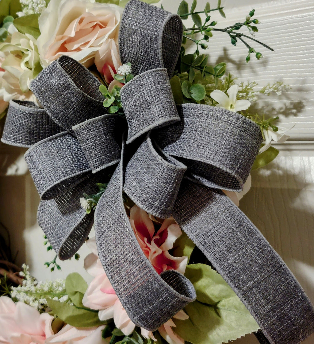 Floral Bunny Spring Wreath, 14-inch Grapevine Wreath