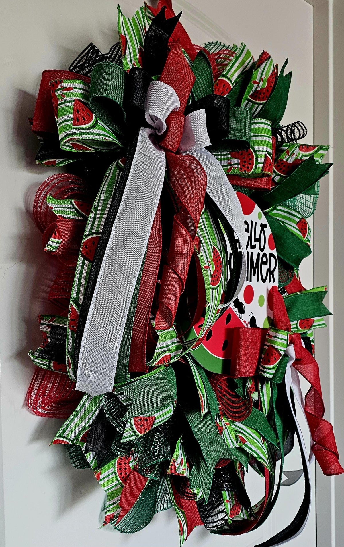 Hello Summer Watermelon Wreath, Picnic Ant Door Decor