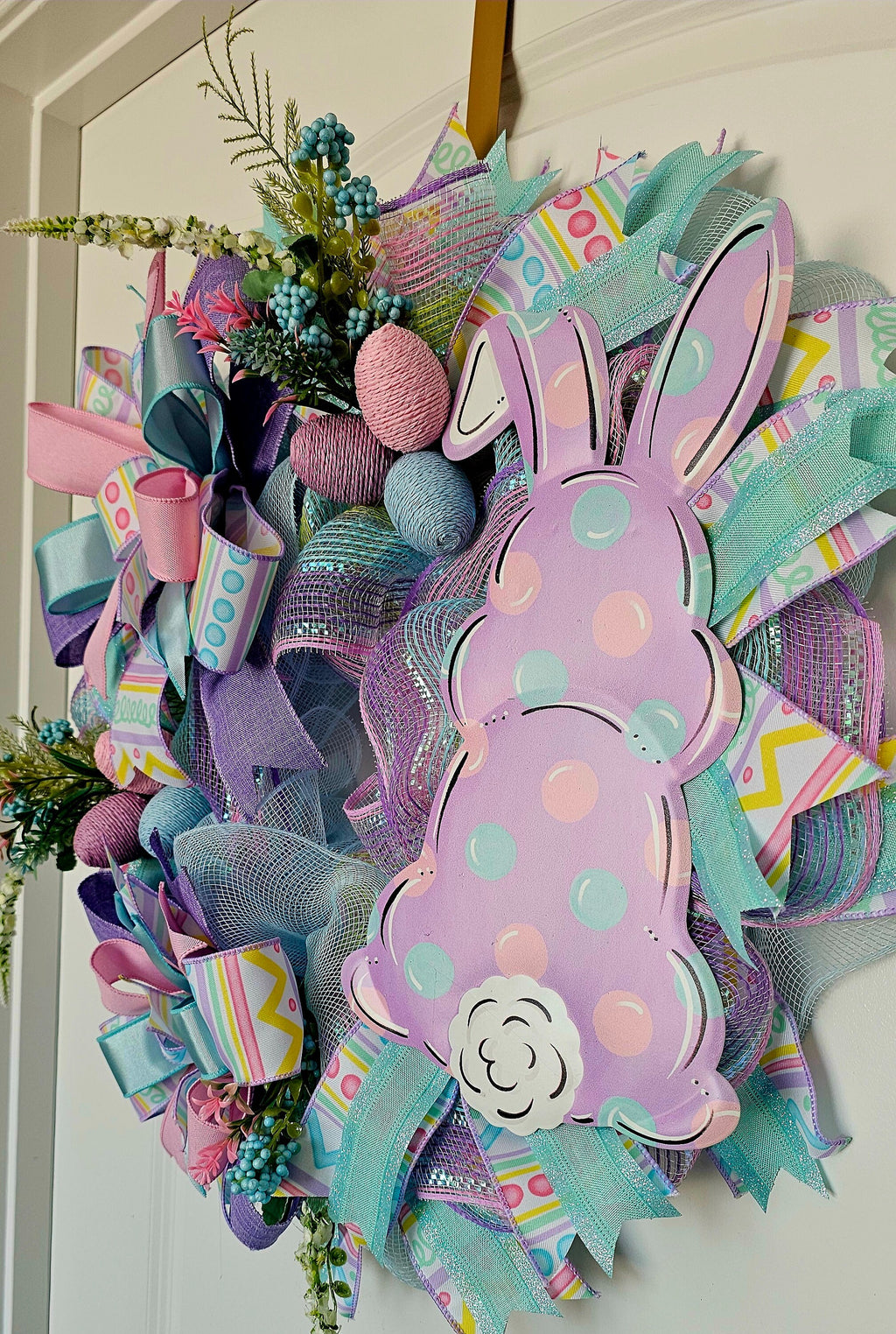 Polka Dot Bunny Wreath