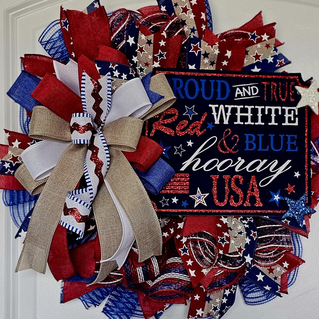 Mini Patriotic Wreath – Red, White, and Blue 4th of July Decor
