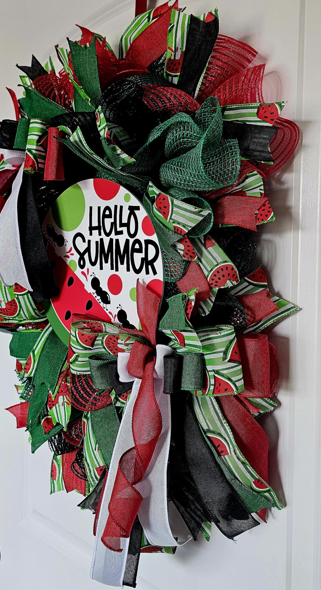 Hello Summer Watermelon Wreath, Picnic Ant Door Decor