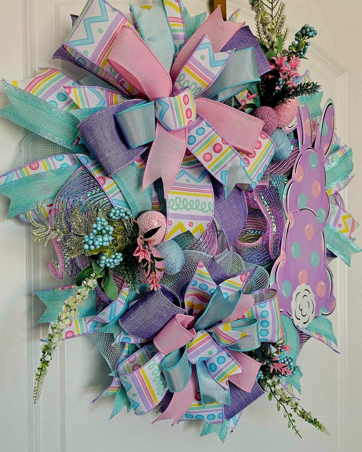 Polka Dot Bunny Wreath