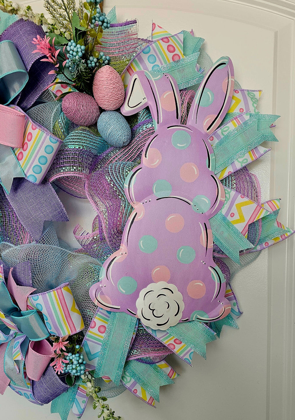 Polka Dot Bunny Wreath