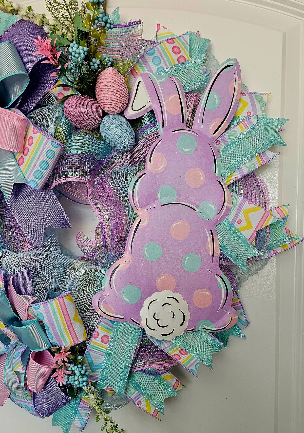 Polka Dot Bunny Wreath