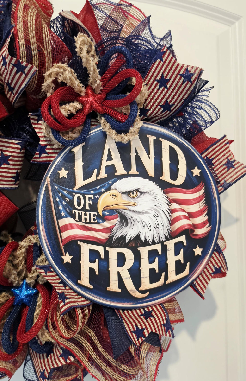 Patriotic Eagle Wreath: Americana, 4th of July, Memorial, Veterans Day Decor