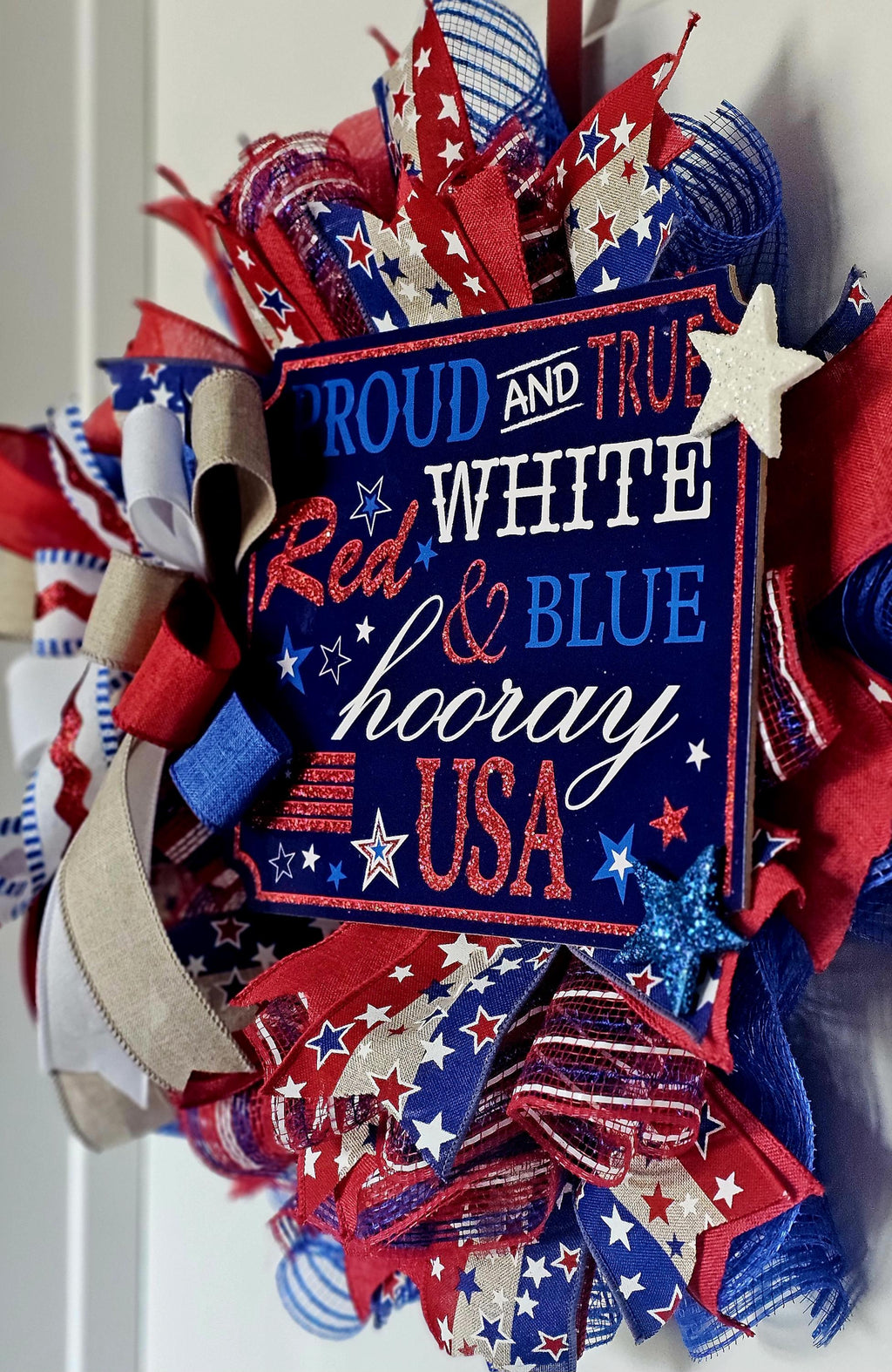 Mini Patriotic Wreath – Red, White, and Blue 4th of July Decor