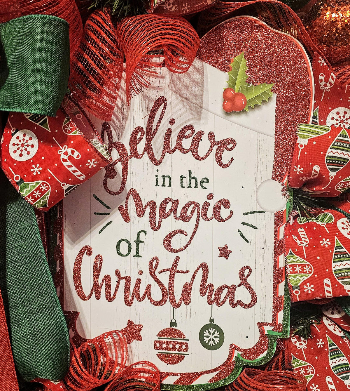 Believe in the Magic of Christmas Wreath | Holiday Door Decor