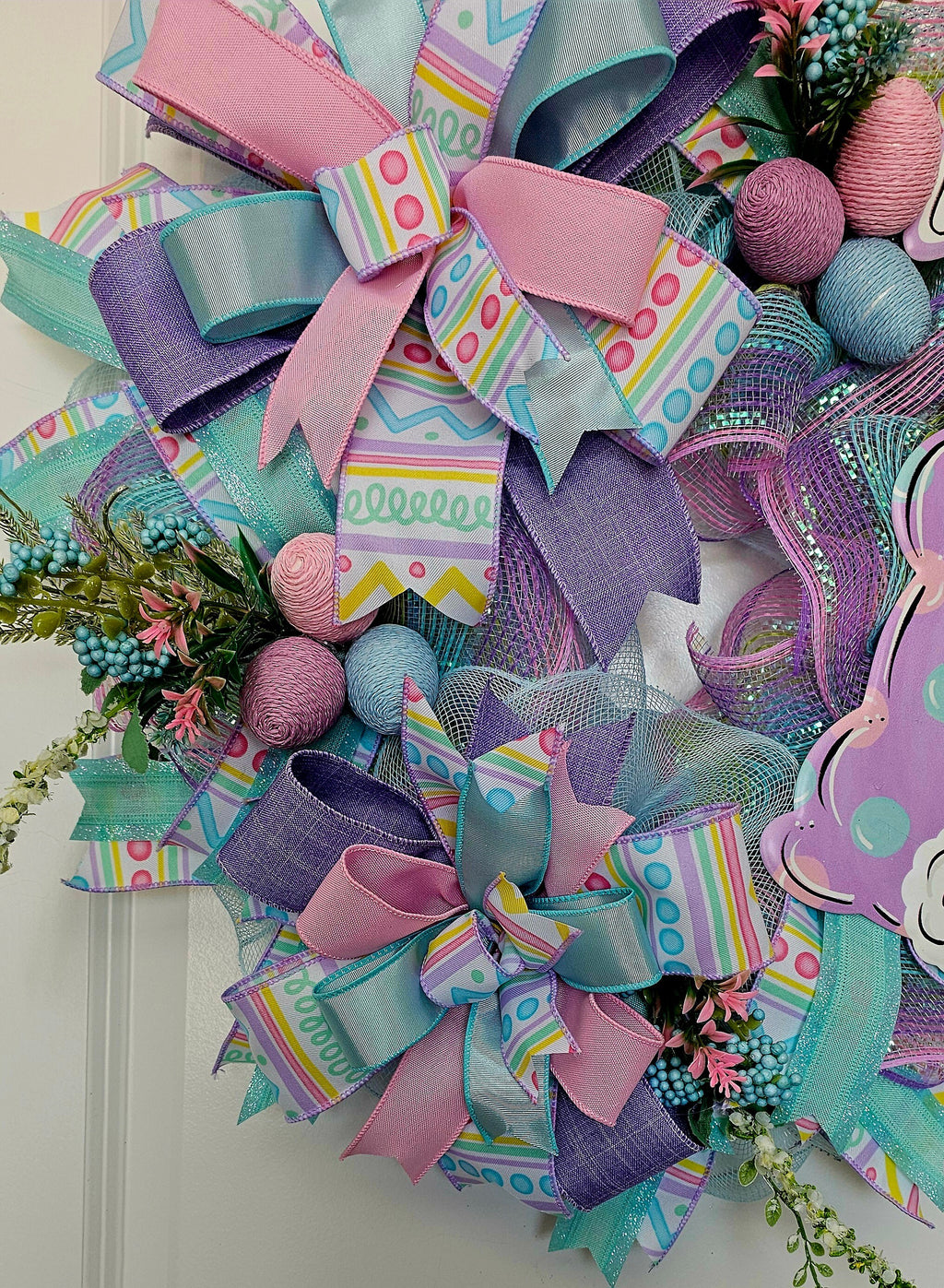 Polka Dot Bunny Wreath