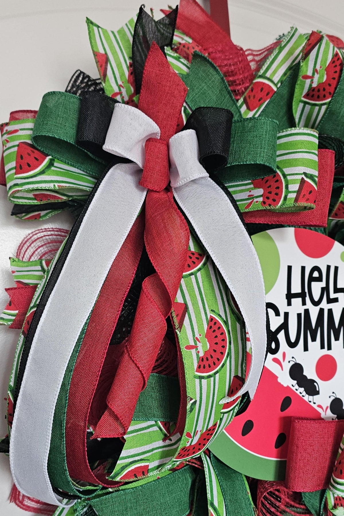 Hello Summer Watermelon Wreath, Picnic Ant Door Decor