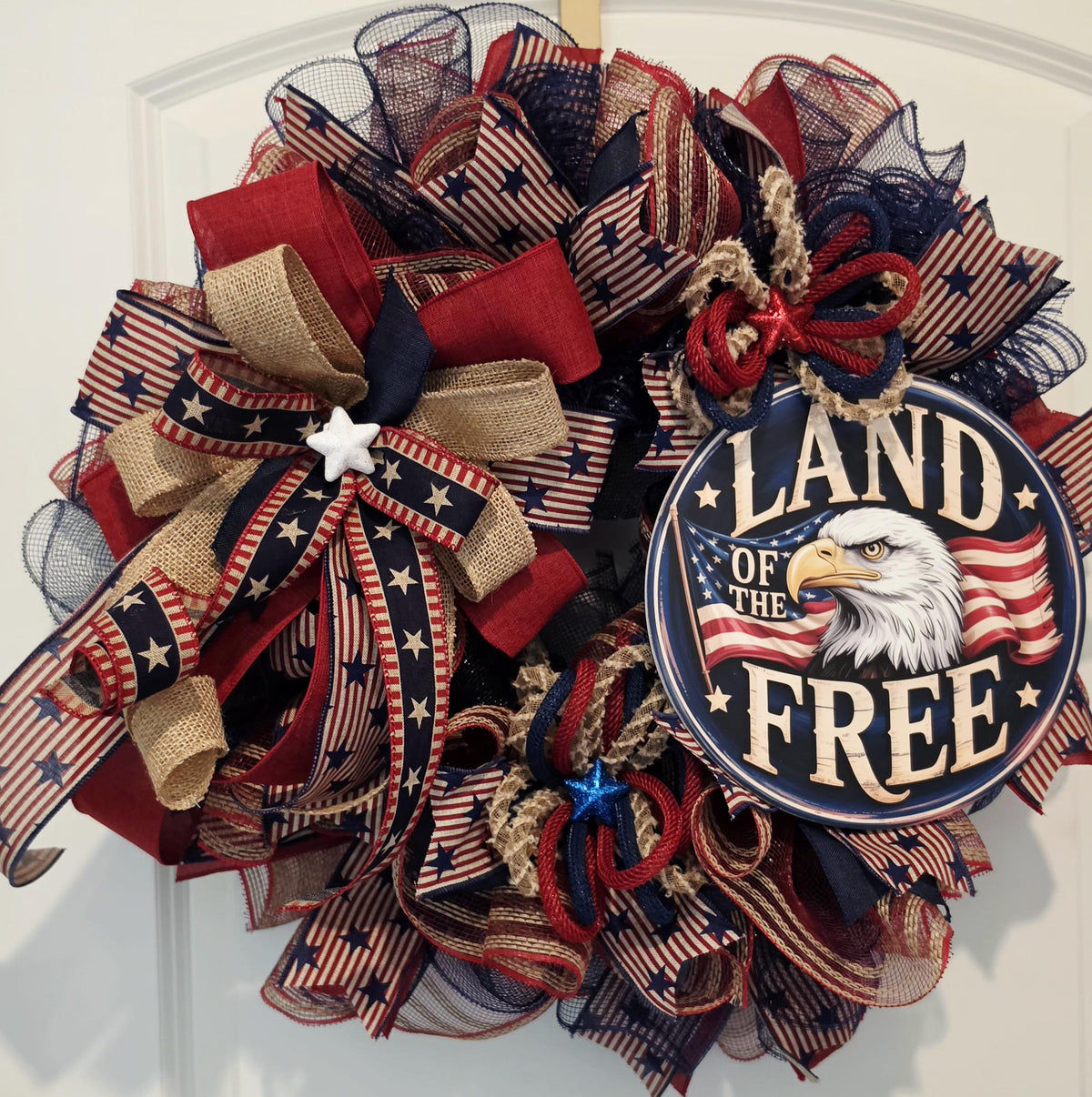 Patriotic Eagle Wreath: Americana, 4th of July, Memorial, Veterans Day Decor